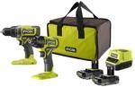 Ryobi - Duo 18 V One+ Bohrmaschine + Schlagschrauber, inkl. 2 Akkus 2 Ah und