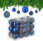Relaxdays Weihnachtskugeln im 50er Set, glitzernde, Matte & gl&auml;nzende