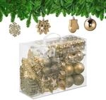 Relaxdays Weihnachtskugeln 100er Set, glitzernd, matt & gl&auml;nzend, Baumschmuck,