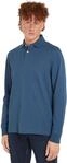 Tommy Hilfiger Herren Poloshirt Langarm Regular Fit mit Knopfleiste, Blau...
