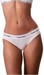 Calvin Klein Damen Slip Bikini Form mit Logobund, Wei&szlig; (White), L