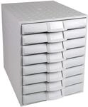 Exacompta 226040D Ablagebox "The System" mit geschlossenen 8 Schubladen f&uuml;r DIN A4+