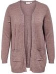 ONLY Carmakoma Damen Caresly L/S Open Knt Knit Cardigans, Rose Brown/Detail:melange,
