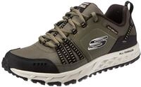 Skechers Herren Escape Plan Sneaker, Green Olive Leather Mesh Black Trim Olbk, 45.5