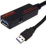 ROLINE USB 3.2 Gen 1 Aktives Repeater Kabel, schwarz, 15 m
