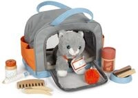 small Foot Katze mit Tasche und Pflege-Set, 15-teiliges Haustier-Spielzeug f&uuml;r