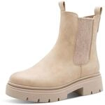 MARCO TOZZI Damen Chelsea Boots mit Rei&szlig;verschluss Vegan, Beige (Beige), 40 EU