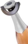 AdHoc dichter Sektflaschenverschluss GUSTO, Schwarz/Silber, Kunststoff/Silikon, flach
