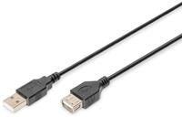 DIGITUS USB 2.0 Verl&auml;ngerungskabel - 1.8 m - USB A (St) zu USB A (Bu) - 480...
