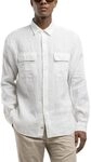 Replay Herren Hemd Langarm Brusttasche, Natural White 011 (Wei&szlig;), S