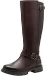 Tamaris COMFORT Damen Hohe Stiefel ohne Absatz mit Rei&szlig;verschluss mit Schnallen