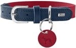 Hunter Hundehalsband LEMVIG, Farbe: rot/dunkelblau, Leder, belastbar &