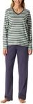 Schiesser Damen Schlafanzug Set lang weiche Baumwolle - Nightwear