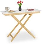 Relaxdays Klapptisch h&ouml;henverstellbar, Bambus & MDF, HBT 70x105x50 cm, Esstisch in