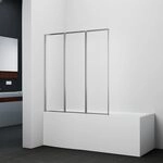 MARWELL Badewannenfaltwand Moon 120x130 cm &ndash; 3-teilige faltbare Duschabtrennung