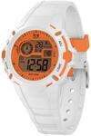 ICE-WATCH - Ice Digit Explorer White orange - Wei&szlig;e Jungenuhr mit Silikonarmband -