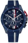 Tommy Hilfiger Chronograph Quarz Uhrf&uuml;r Herren mit Marinblaues Silikonarmband -