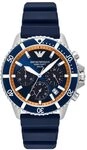 Emporio Armani Herren 43MM Silberfarbene Edelstahluhr, AR11696