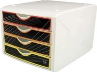 helit H6129569 - Schubladenbox &bdquo;the chameleon, 4 Schubladen, f&uuml;r Format DIN...