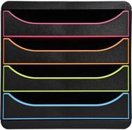Exacompta 310914D Premium Ablagebox mit 4 Schubladen f&uuml;r DIN A4+ Dokumente.
