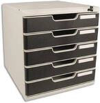 Exacompta 331014D Ablagebox Modulo mit 5 abschlie&szlig;bare Schubladen f&uuml;r DIN A4+