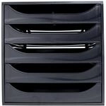 Exacompta 229014D Ablagebox EcoBlack mit 5 Schubladen f&uuml;r DIN A4+ Dokumente....