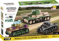 Cobi 2740 Executive Museum Set-PAZER I,Valentine IX,Renault R35