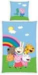 Herding Bettw&auml;sche Peppa Pig, Kopfkissenbezug 80 x 80 cm mit Wende-Motiv,...