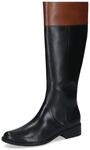 CAPRICE Damen Hohe Stiefel mit Absatz aus Leder Elegant, Schwarz (Black Comb), 40.5