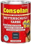 Consolan Wetterschutzfarbe, Deckender Holzschutz f&uuml;r Au&szlig;en, Nachtblau, 750 ml