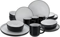 CreaTable, 21598, Serie Nordic Cool Black, 16-teiliges Geschirrset f&uuml;r 4 Personen,