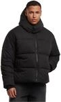 Urban Classics Herren Winterjacke Puffer Jacket mit Flap Hood, warme Daunenjacke mit