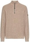 camel active Herren Strick-Troyer mit melierter Struktur Hafer, Menswear-M