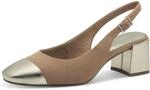 MARCO TOZZI Damen Slingpumps mit Blockabsatz Vegan, Beige (Nougat Comb), 40 EU