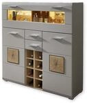 Stella Trading FUN PLUS 2 Barschrank in Basalt mit Hirnholz-Applikationen -...