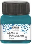 KREUL 16216 - Glass & Porcelain Clear t&uuml;rkis, im 20 ml Glas, transparente Glas- und