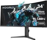 KOORUI 34E6UC 34 Zoll Ultrawide Curved Gaming Monitor, PC Bildschirm 200Hz, 1MS HDR