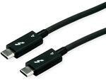 ROLINE Thunderbolt&trade; 4 Kabel, C-C, ST/ST, 40Gbit/s, 100W, aktiv, schwarz, 2 m