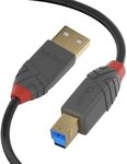 LINDY USB 3.0 Typ A an B Kabel anthra Line 3m