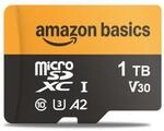 Amazon Basics 1-TB-microSDXC-Karte mit Adapter, Lesegeschwindigkeit bis zu 200 MB/s,