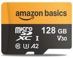 Amazon Basics 128-GB-microSDXC-Karte mit Adapter, Lesegeschwindigkeit bis zu 200