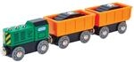 Hape Eisenbahn Diesel-Frachtzug - Spielset mit Diesel-Lokomotive, Holzspielzeug,