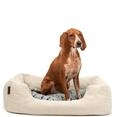lionto Hundek&ouml;rbchen mit Flauschigem Wendekissen, 80 x 60 cm, Beige