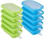 Relaxdays Eisformen 10er Set, Silikon, Formen f&uuml;r EIS am Stiel, BPA-frei,