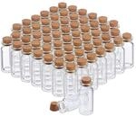 Relaxdays Glasfl&auml;schchen mit Korken, 60 St&uuml;ck, Mini Fl&auml;schchen f&uuml;r &Ouml;l,...