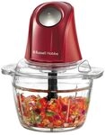 Russell Hobbs Zerkleinerer Elektrisch Mini [Glasbeh&auml;lter mit Deckel] Desire Red