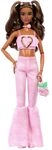Barbie Deluxe Style-Puppe Nr. 12 in rosa bauchfreiem Denim-Oberteil mit ausgestellten