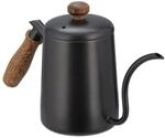 Relaxdays Teekanne, Edelstahl, Eichenholz-Griff, Messskala, Volumen 550 ml,...