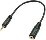 Lindy 35698 Premium Audiokabel 2,5 mm Klinkenstecker auf 3,5 mm Buchse, 20 cm