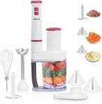BAKAJI 4-in-1 Stabmixer mit Zubeh&ouml;r Schneebesen, Zerkleinerer, Standmixer aus Stahl,